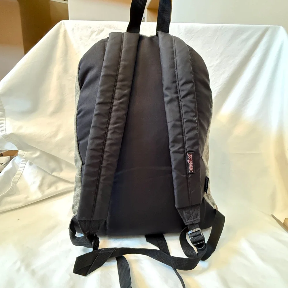 JanSport Right Pack Digital Camo Canvas Suede Bottom Backpack Grey Brown